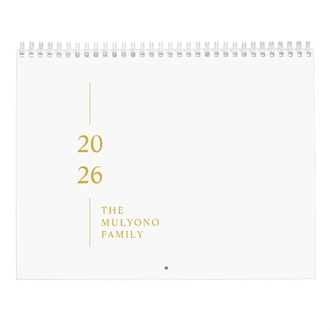 Calendrier mural minimaliste moderne 2026 (Dos)