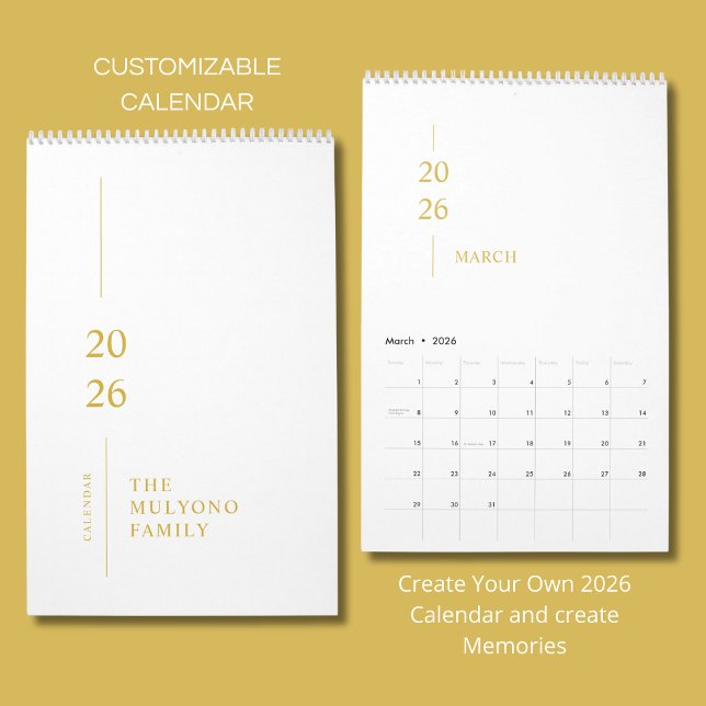 Calendrier mural minimaliste moderne 2026 (Créateur téléchargé)
