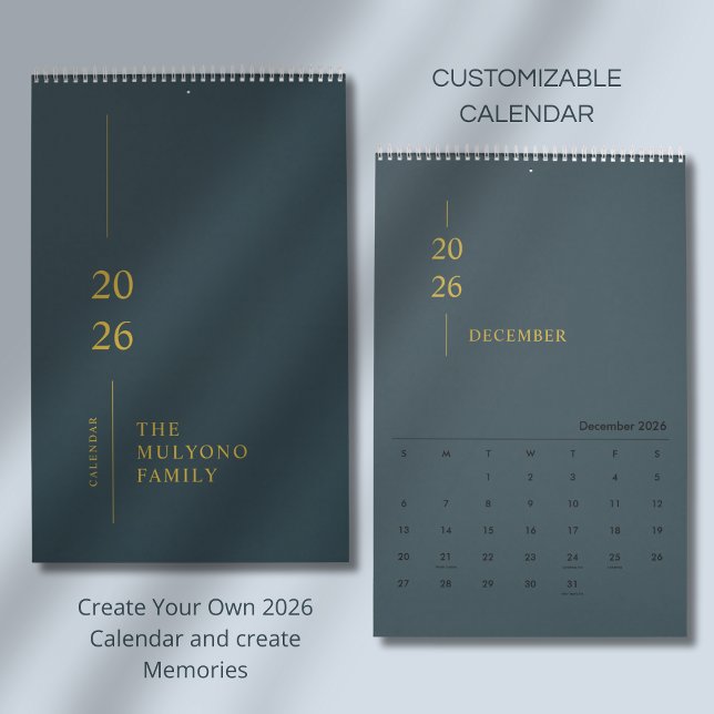 Calendrier mural minimaliste moderne 2026 (Créateur téléchargé)