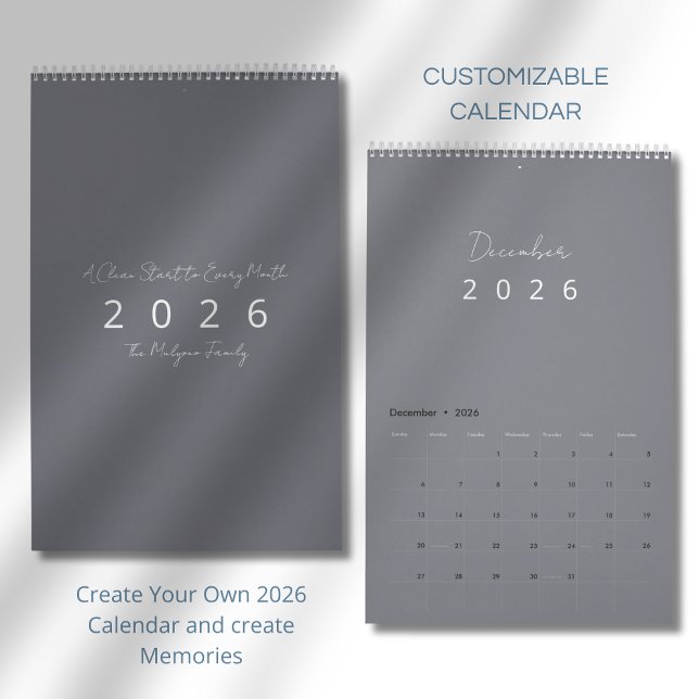 Calendrier mural minimaliste moderne 2026 (Créateur téléchargé)