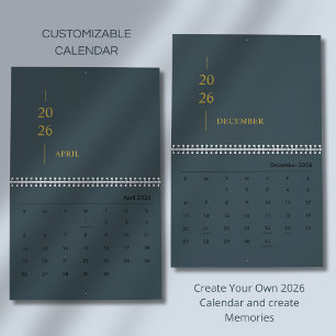Calendrier mural minimaliste moderne 2026