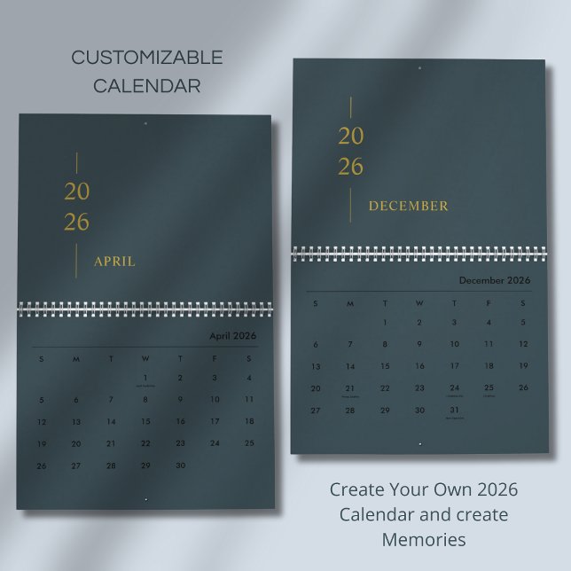 Calendrier mural minimaliste moderne 2026 (Créateur téléchargé)