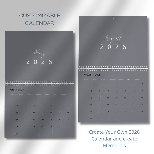 Calendrier mural minimaliste moderne 2026 (Créateur téléchargé)