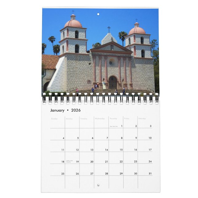 Calendrier Mural Mission Santa Barbara (Jan 2026)
