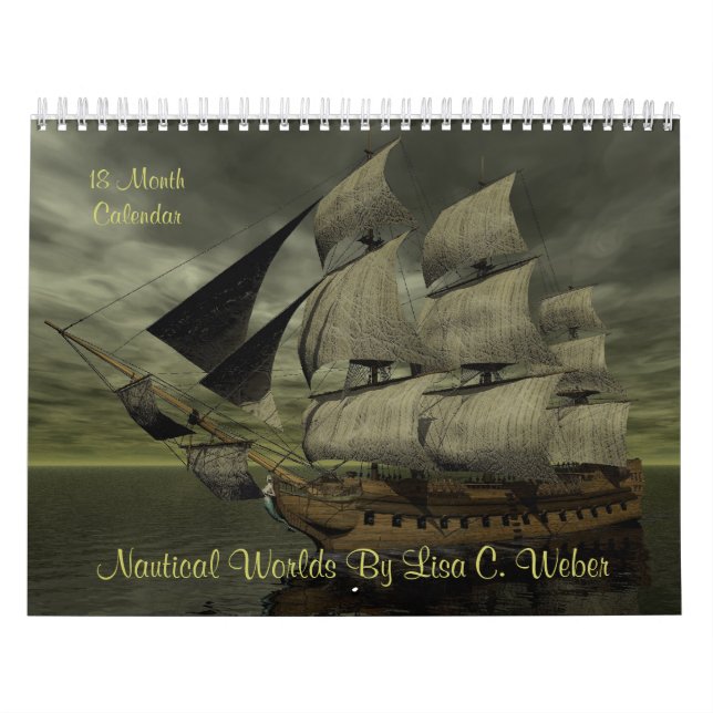Calendrier Mural Mondes nautiques par Lisa C. Weber 18 mois, (Protection)