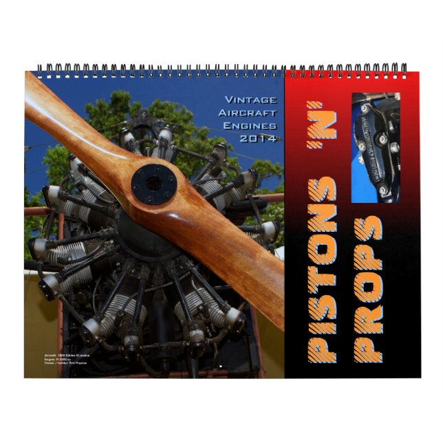 Calendrier Mural Moteurs d'aéronefs vintages Énorme 2014 (Protection)