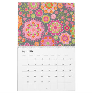 Calendrier Mural Motifs Féminins Chic - Vous pouvez changer la date