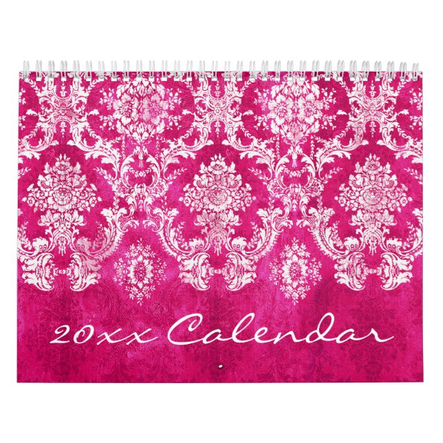 Calendrier Mural Motifs girly chic avec damas et chevrons plus (Protection)