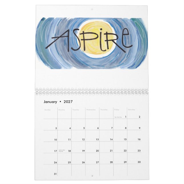 Calendrier Mural Mots à vivre par :   Un mot par mois (Jan 2027)