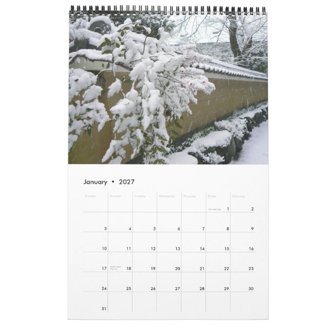Calendrier Mural Murs japonais (Jan 2027)