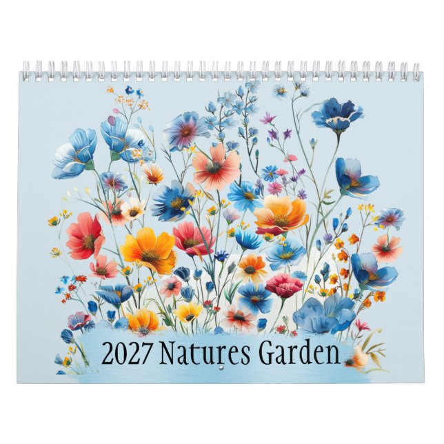 Calendrier Mural Nature’s Garden 2027 12 Mois (Protection)