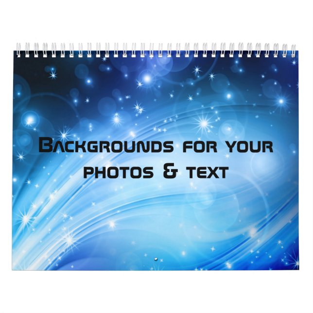 Calendrier Mural Northern Light Stars blue + votre texte et vos idé (Protection)