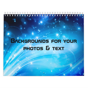 Calendrier Mural Northern Light Stars blue + votre texte et vos idé