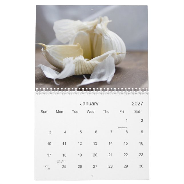 Calendrier Mural Nourriture + Photographie 2009 (Jan 2027)