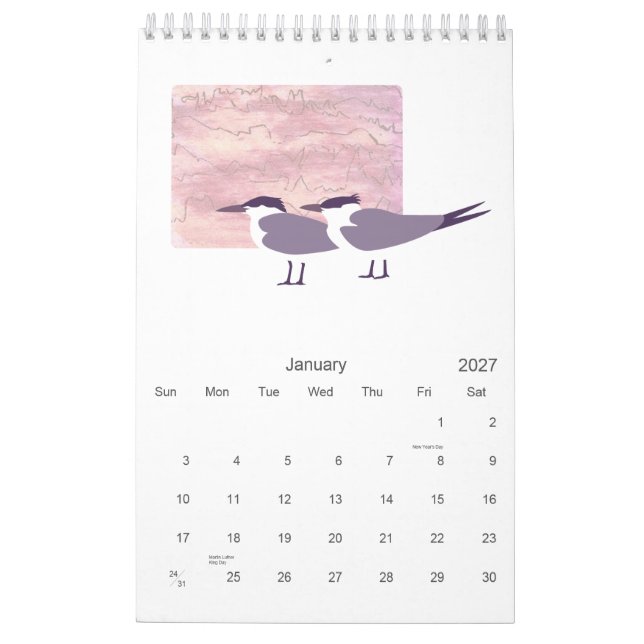 Calendrier Mural Oiseaux 2010 (Jan 2027)