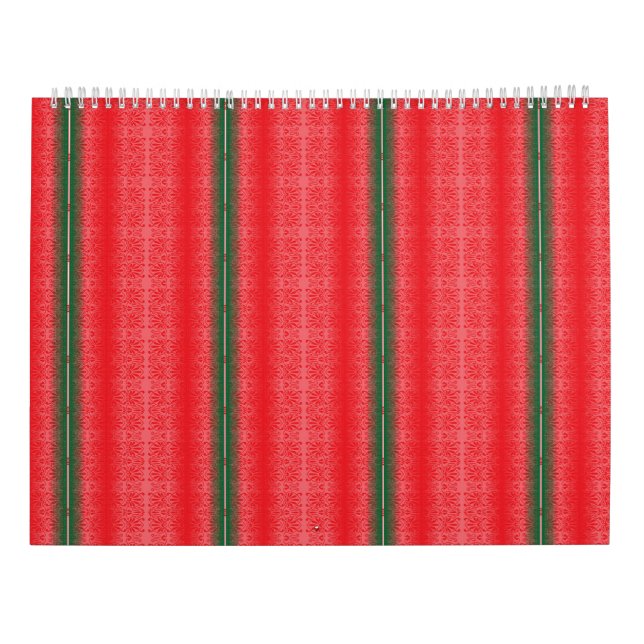 Calendrier mural ornemental rouge 2027 (Dos)