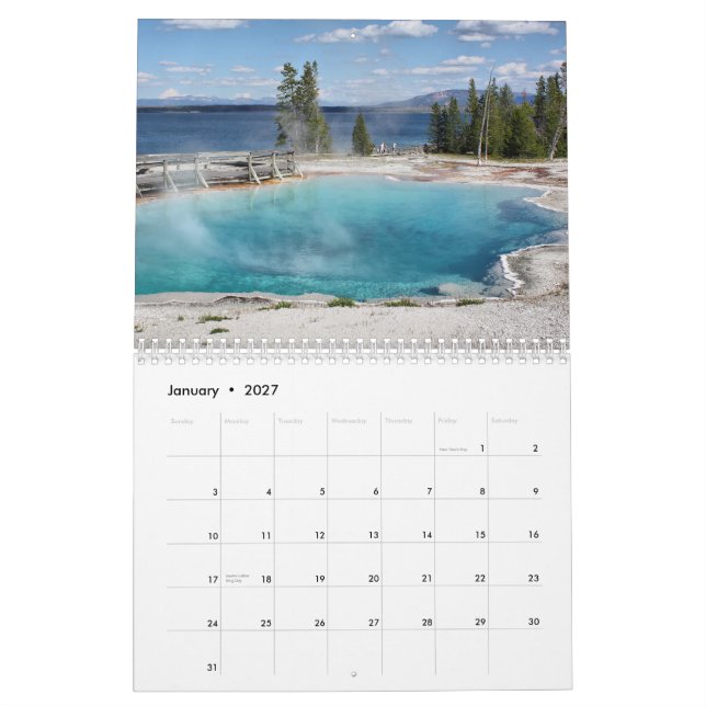 Calendrier Mural Parc national de Yellowstone (Jan 2027)
