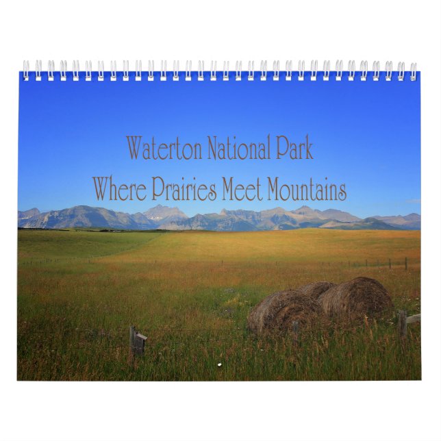 Calendrier Mural Parc national Waterton Prairies Meet Mountains (Protection)