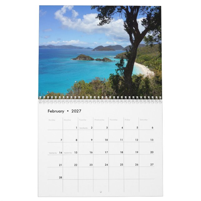 Calendrier Mural Paysages marins (Feb 2027)