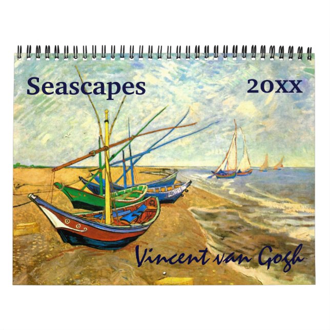 Calendrier Mural Paysages marins et rivières par Vincent van Gogh (Protection)