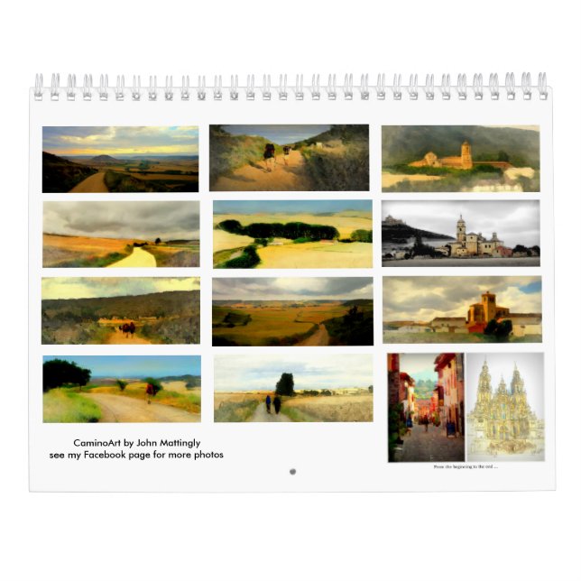 Calendrier Mural Paysages peints le long du Camino De Santiago (Dos)