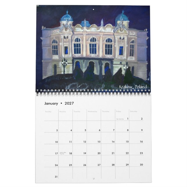 Calendrier Mural Peintures Architecture européenne (Jan 2027)