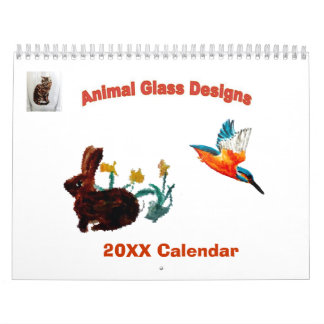 Calendrier Mural Peintures en verre d'art animal Animaux domestique