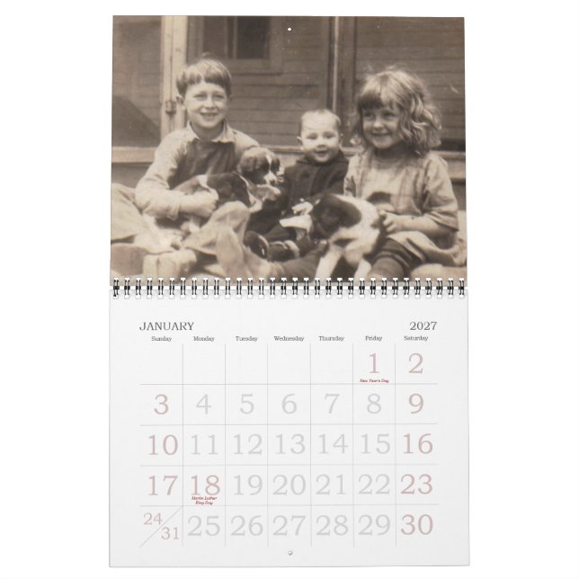 Calendrier Mural père Noël 1, Joyeuses fêtes !, 2007 (Jan 2027)