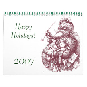 Calendrier Mural père Noël 1, Joyeuses fêtes !, 2007