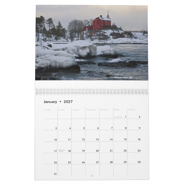 Calendrier Mural Phares de Great Lakes (Jan 2027)