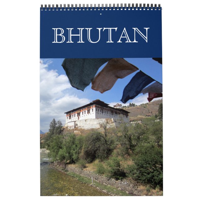 Calendrier Mural photographie du Bhoutan (Protection)