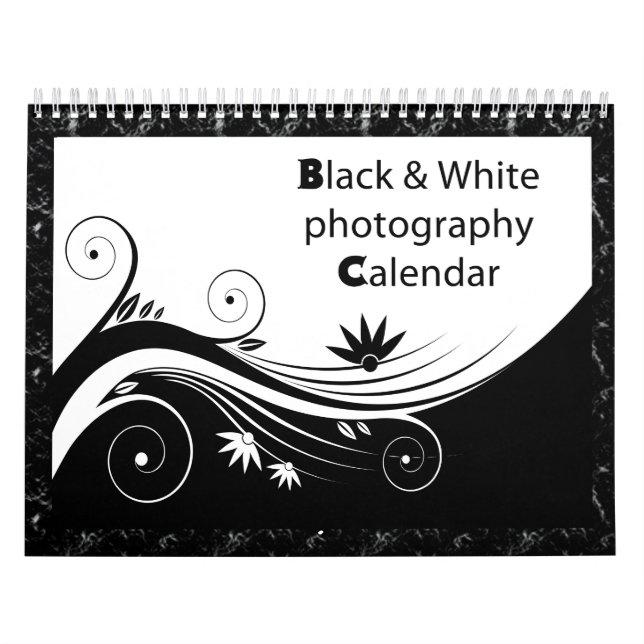 Calendrier Mural Photographie noire et blanche (Protection)