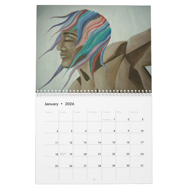 Calendrier Mural Pimg0629 Rb, arts Kim Mendes de LaFenetre (Jan 2026)