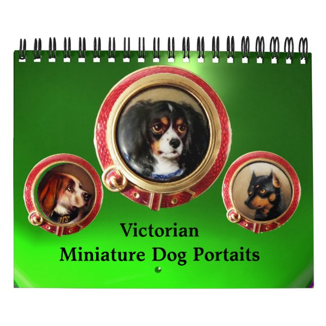 Calendrier Mural PORTRAITS DE CHIEN MINIATURE VICTORIENNE 2017 Vert (Protection)