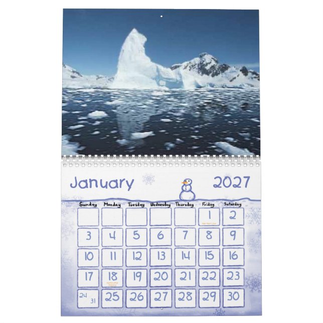 Calendrier Mural Réchauffement climatique de soin (Jan 2027)