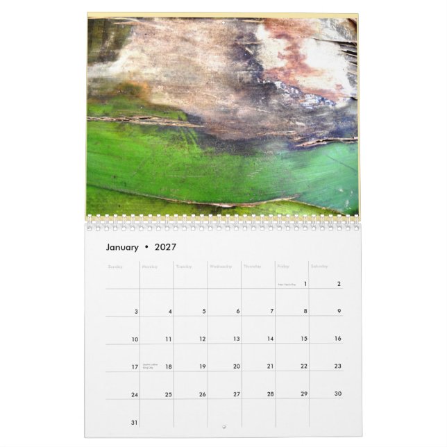 Calendrier Mural Résumé naturel sur l'écorce (Jan 2027)