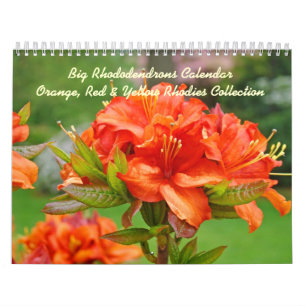Calendrier Mural Rhodies Caleandars Rhododendrons Rouge Orange Jaun