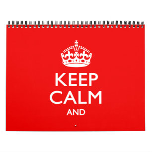 Calendrier Mural Rouge solide 2025 GARDEZ CALME ET votre texte