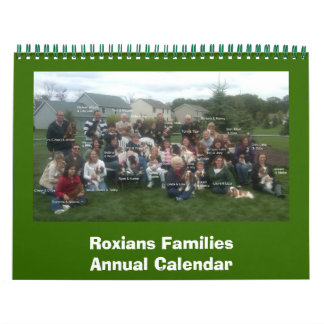 Calendrier Mural Roxians Familles Annuel Callendar