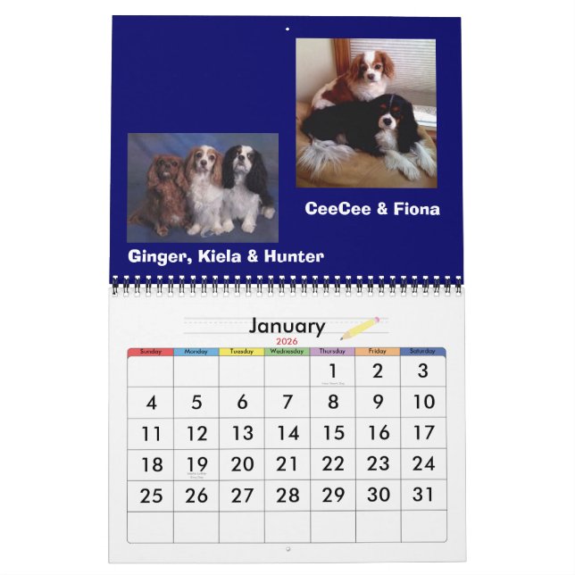 Calendrier Mural Roxians Familles Annuel Callendar (Jan 2026)
