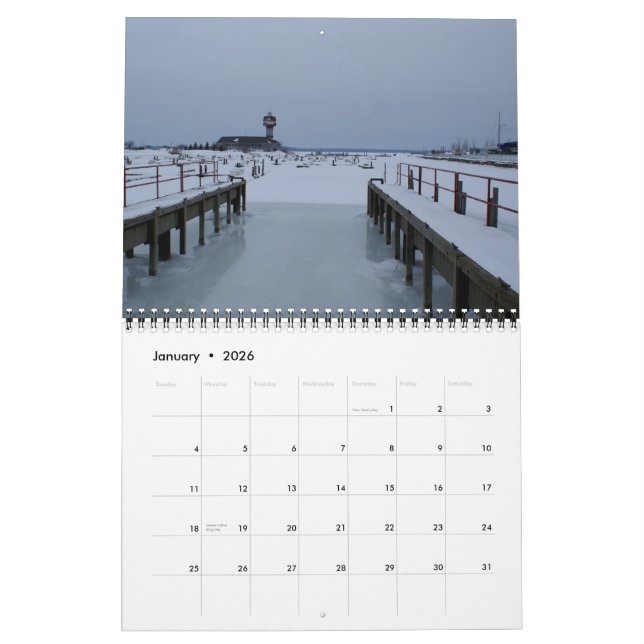 Calendrier Mural Saisons de Pennsylvanie (Jan 2026)