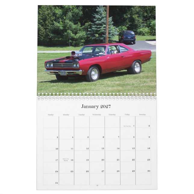 Calendrier Mural Salons automobiles de vallée du Hudson (Jan 2027)