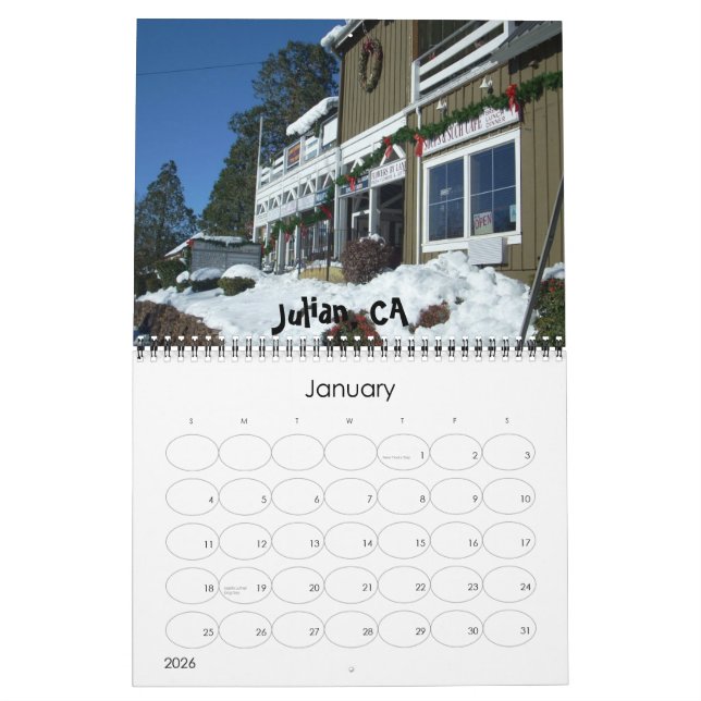 Calendrier Mural San Diego, CA (Jan 2026)