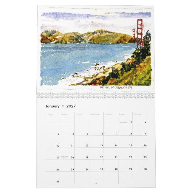 Calendrier Mural San Francisco et la porte (Jan 2027)