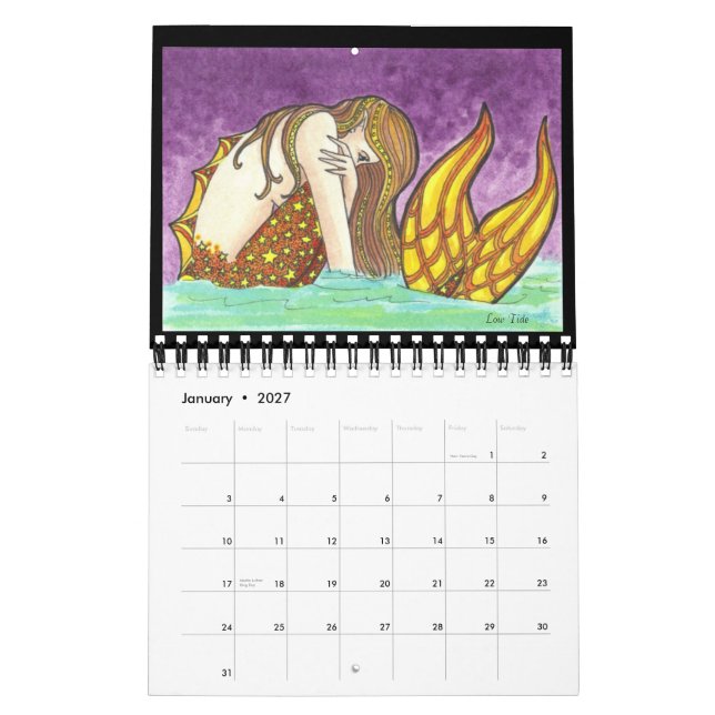 Calendrier Mural Sirènes de 2011 imaginaire illustrant le calendrie (Jan 2027)
