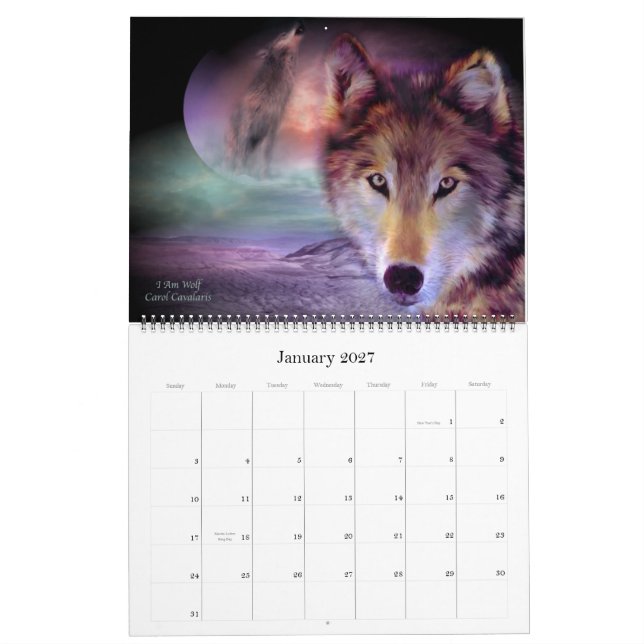 Calendrier Mural Spirit Wolves Art Calendar 2012 (Jan 2027)