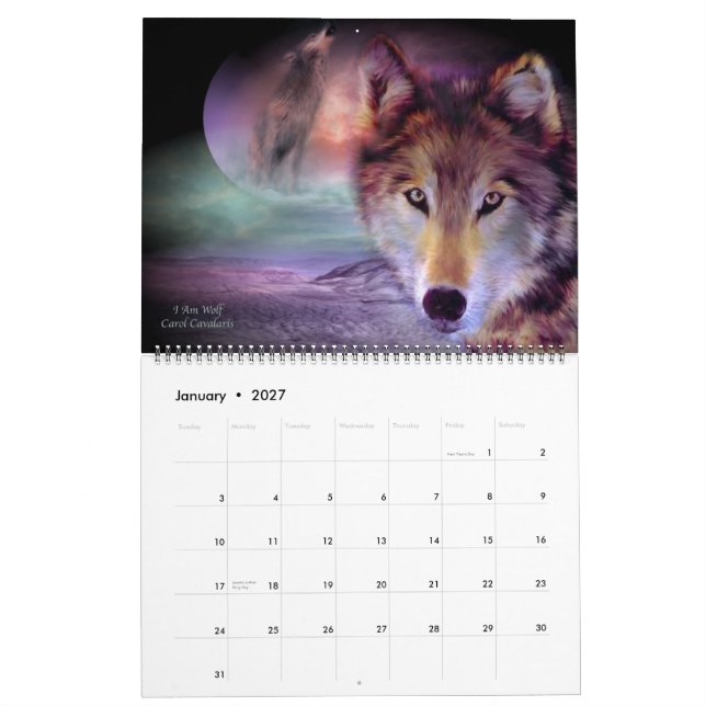 Calendrier Mural Spirit Wolves Art Calendar 2013 (Jan 2027)