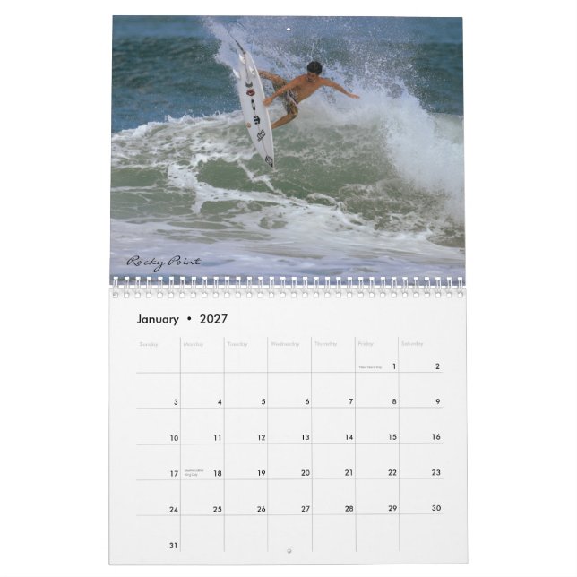 Calendrier Mural Surf Hawaï, par Brad Scott (Jan 2027)