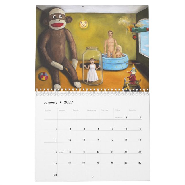 Calendrier Mural Surréalisme avec les personnes 2013 (Jan 2027)
