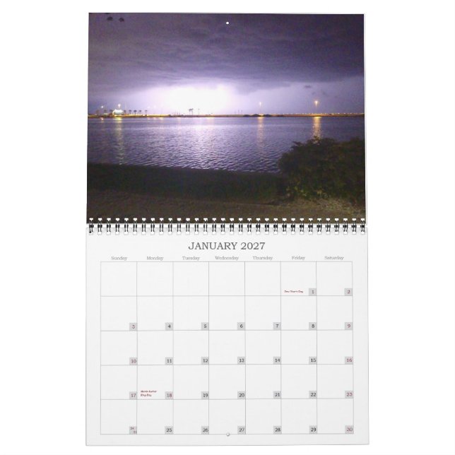 Calendrier Mural Tampa Bay, orages de la Floride (Jan 2027)